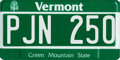 VT license plate PJN250