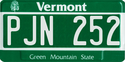 VT license plate PJN252