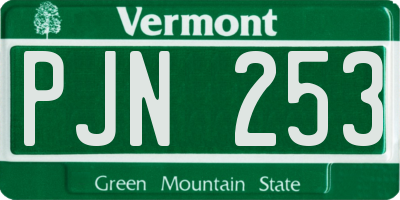 VT license plate PJN253