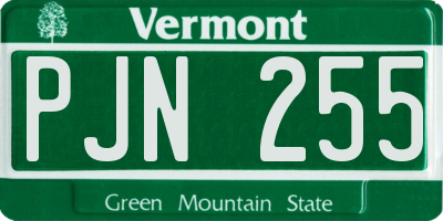VT license plate PJN255