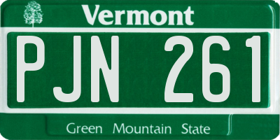 VT license plate PJN261