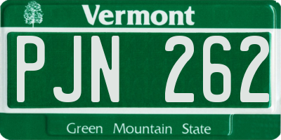 VT license plate PJN262