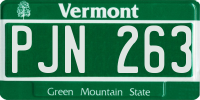 VT license plate PJN263