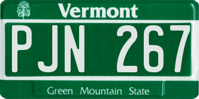 VT license plate PJN267