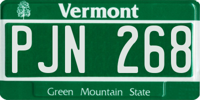 VT license plate PJN268