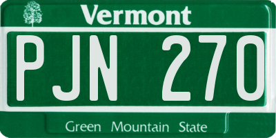 VT license plate PJN270