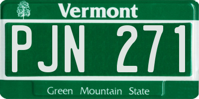 VT license plate PJN271