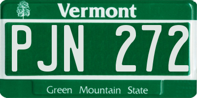 VT license plate PJN272