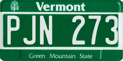 VT license plate PJN273
