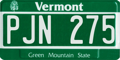 VT license plate PJN275