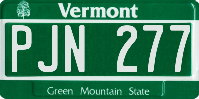 VT license plate PJN277