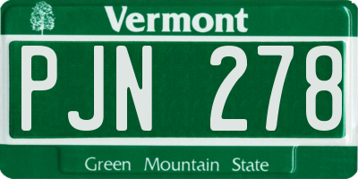 VT license plate PJN278