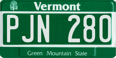 VT license plate PJN280