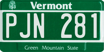 VT license plate PJN281