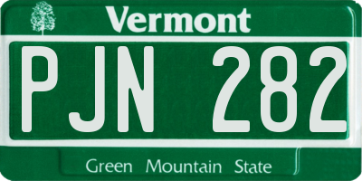 VT license plate PJN282
