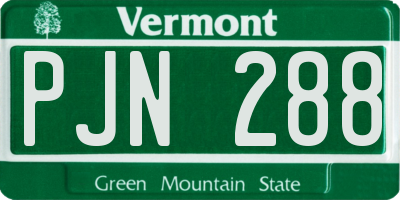 VT license plate PJN288