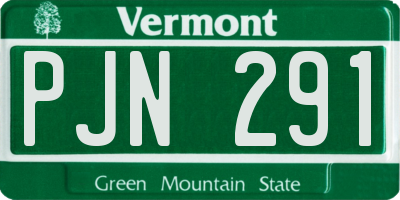 VT license plate PJN291