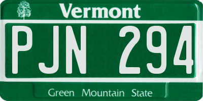 VT license plate PJN294