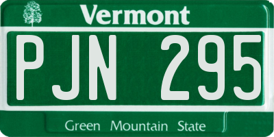 VT license plate PJN295