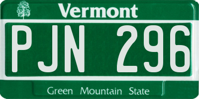 VT license plate PJN296