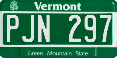 VT license plate PJN297