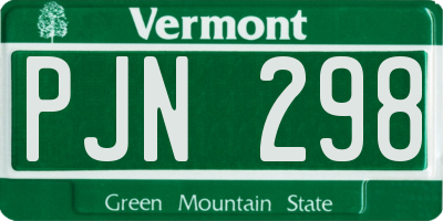 VT license plate PJN298