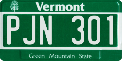 VT license plate PJN301