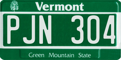 VT license plate PJN304