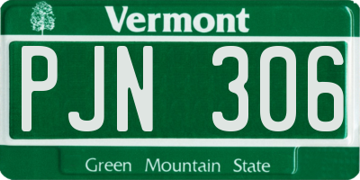 VT license plate PJN306