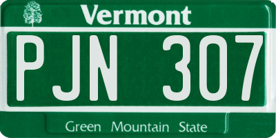 VT license plate PJN307