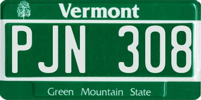 VT license plate PJN308