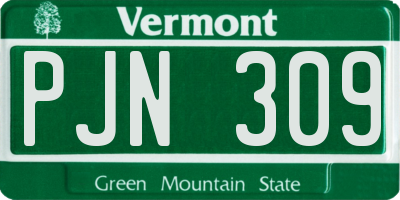 VT license plate PJN309