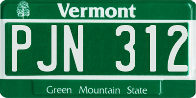 VT license plate PJN312