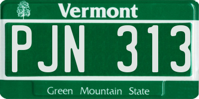 VT license plate PJN313