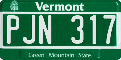 VT license plate PJN317