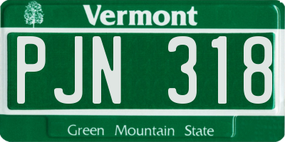VT license plate PJN318