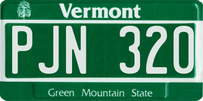 VT license plate PJN320