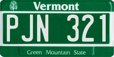 VT license plate PJN321