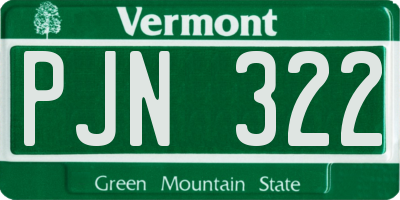 VT license plate PJN322