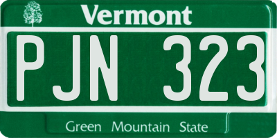 VT license plate PJN323