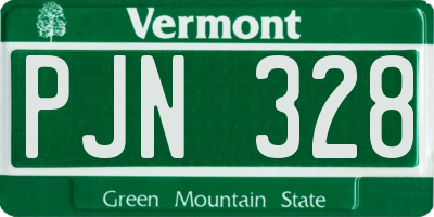 VT license plate PJN328