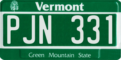 VT license plate PJN331