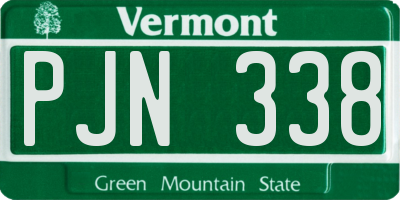 VT license plate PJN338