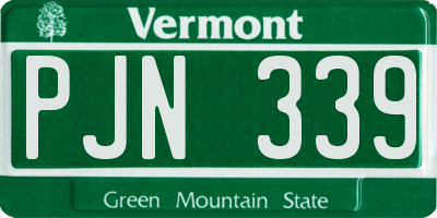 VT license plate PJN339