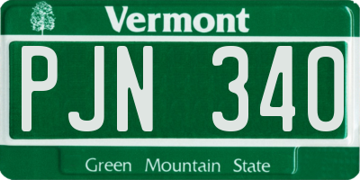 VT license plate PJN340