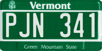VT license plate PJN341