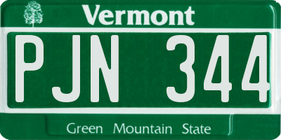VT license plate PJN344