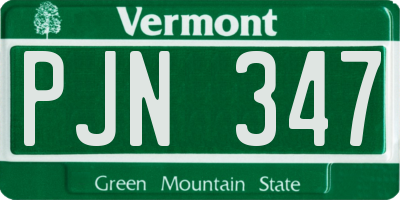 VT license plate PJN347