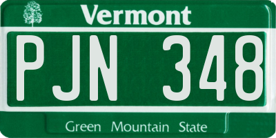 VT license plate PJN348