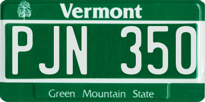 VT license plate PJN350